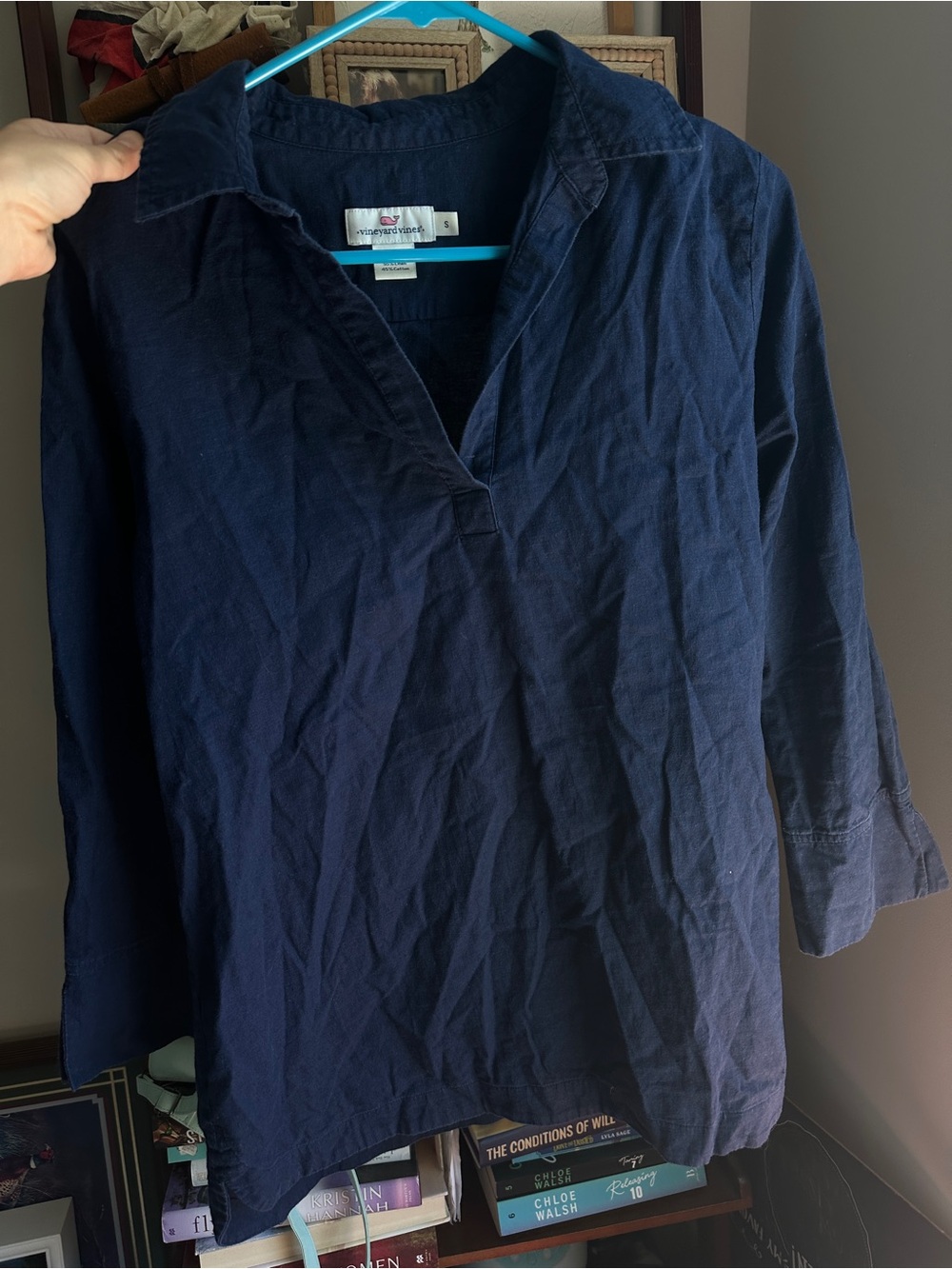 Vineyard Vines Deep Navy Long-Sleeve V-Neck Tunic - Picture 2 of 4